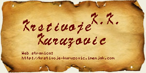 Krstivoje Kuruzović vizit kartica
